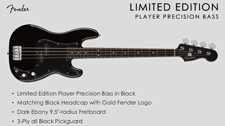 Fender Limited Edition Player Precision Black Ebony Fingerboard 3702