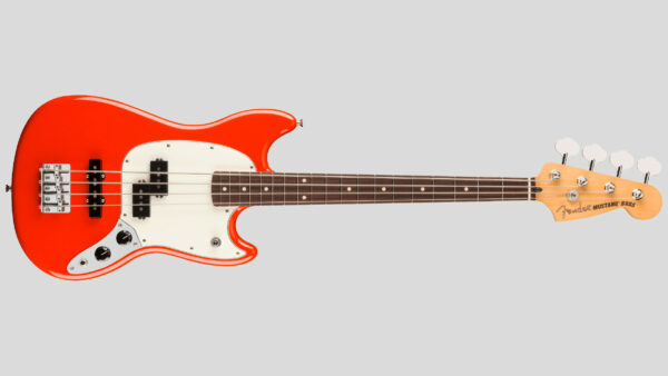 Fender Player II Mustang Bass PJ Coral Red 0140490558 con custodia Fender in omaggio